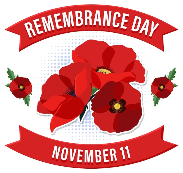 Free Vector remembrance day logo design