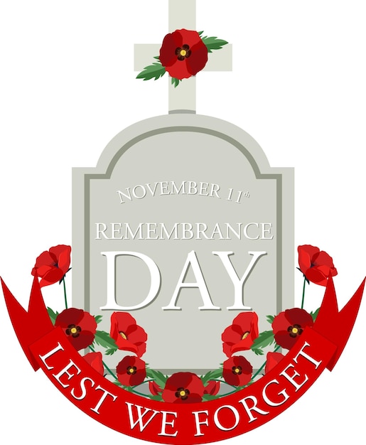 Free vector remembrance day logo design