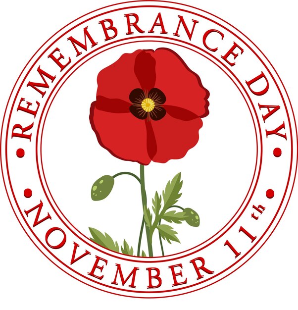 Free Vector remembrance day logo design