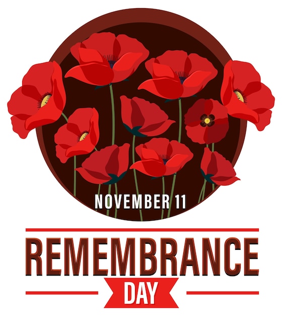 Free vector remembrance day logo design