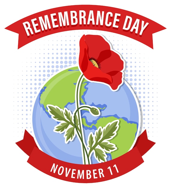 Free vector remembrance day logo design