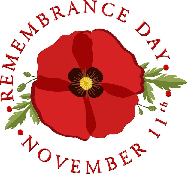Free Vector remembrance day logo design