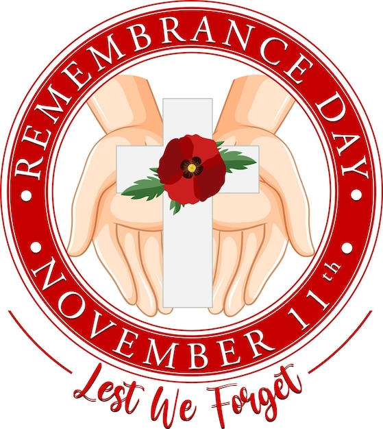 Free vector remembrance day logo design