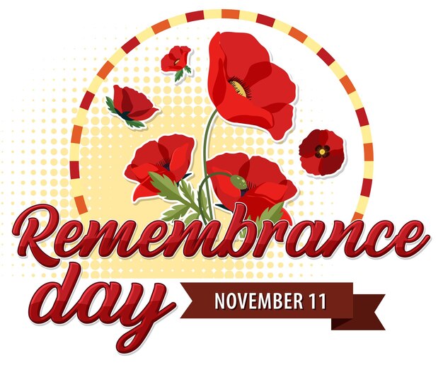 Free Vector remembrance day logo design