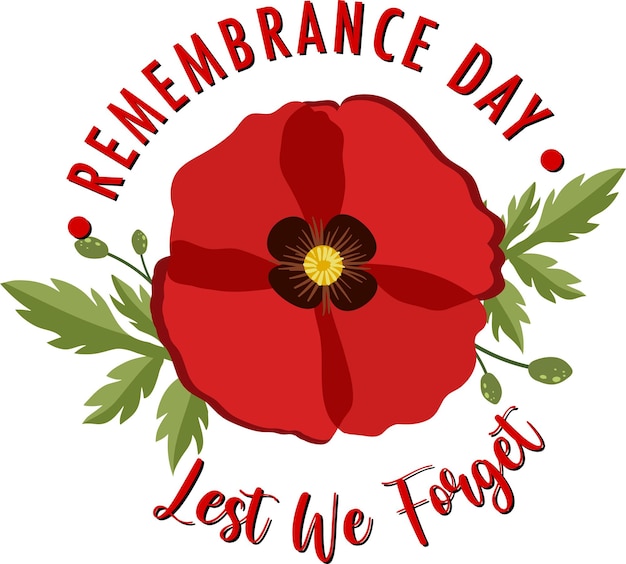 Free vector remembrance day logo design