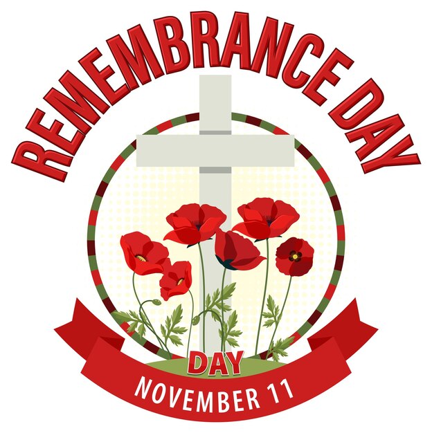 Free Vector remembrance day logo design