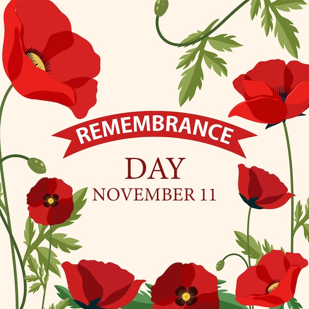 Free vector remembrance day poster design