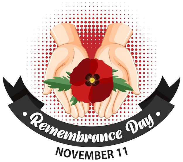 Free vector remembrance day poster design