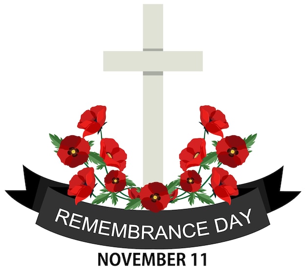 Free vector remembrance day poster design