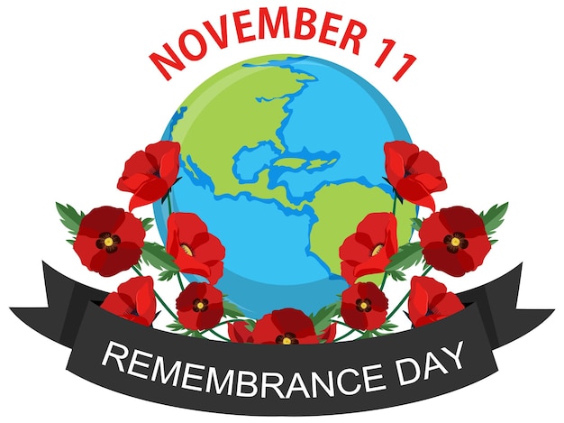 Free vector remembrance day poster design