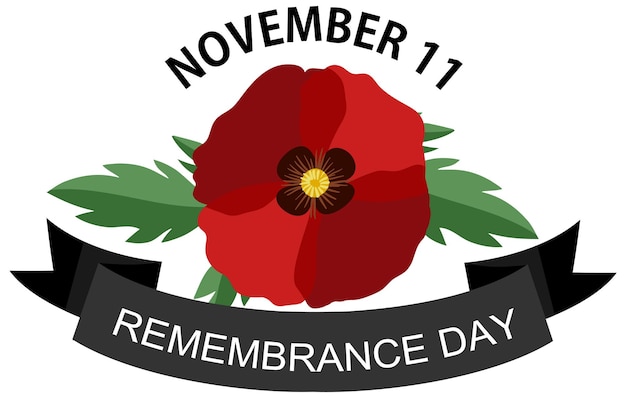 Free vector remembrance day poster design