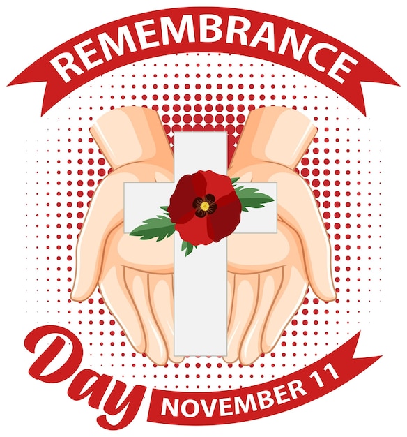 Free vector remembrance day poster design
