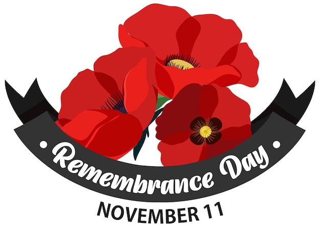 Free vector remembrance day poster design