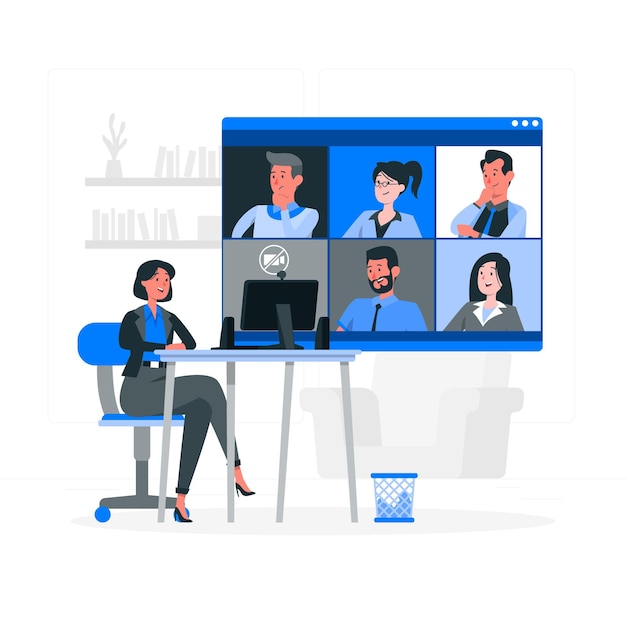 Free vector remote meeting concept illustration