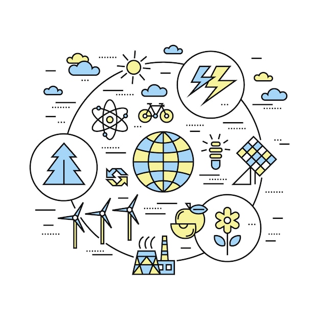 Бесплатное векторное изображение Фон возобновляемой энергии