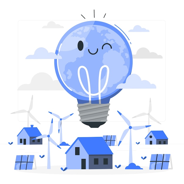 Free vector renewable energy concept illustration