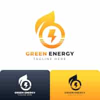 Vettore gratuito logo design di energia rinnovabile