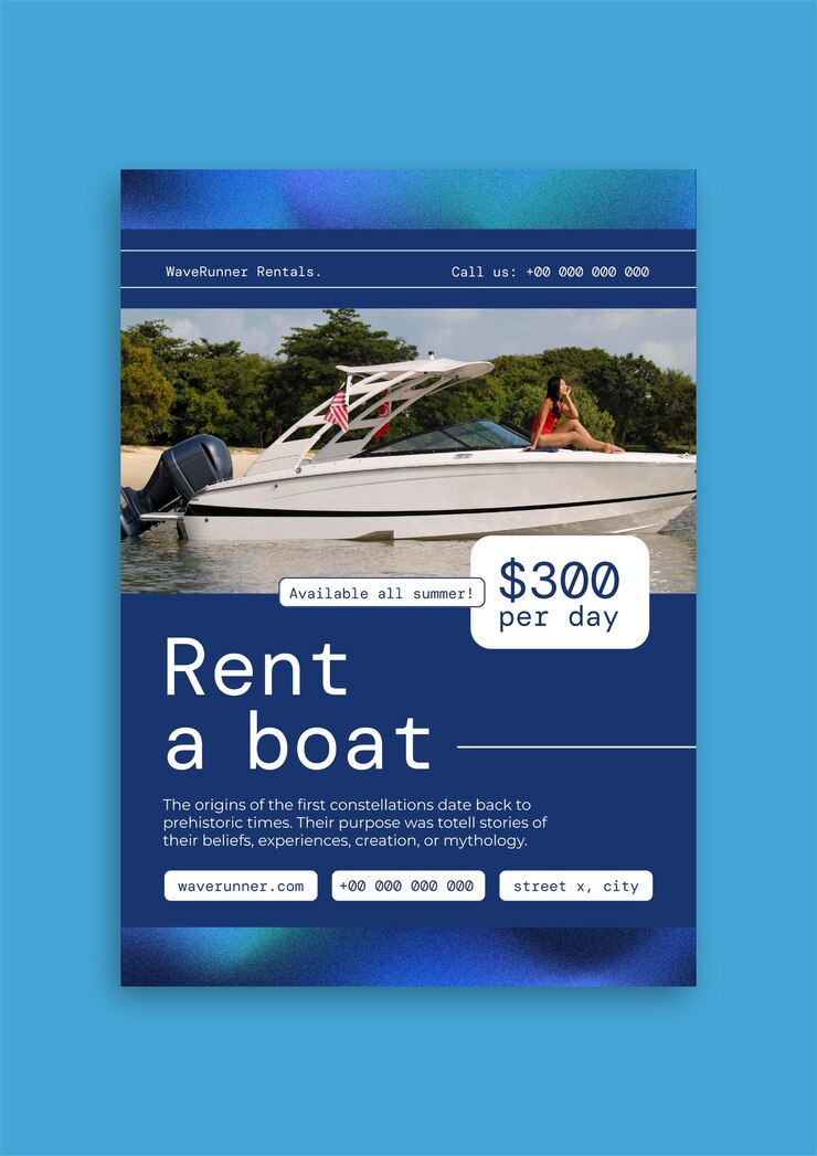 Free Vector rental flyer template design