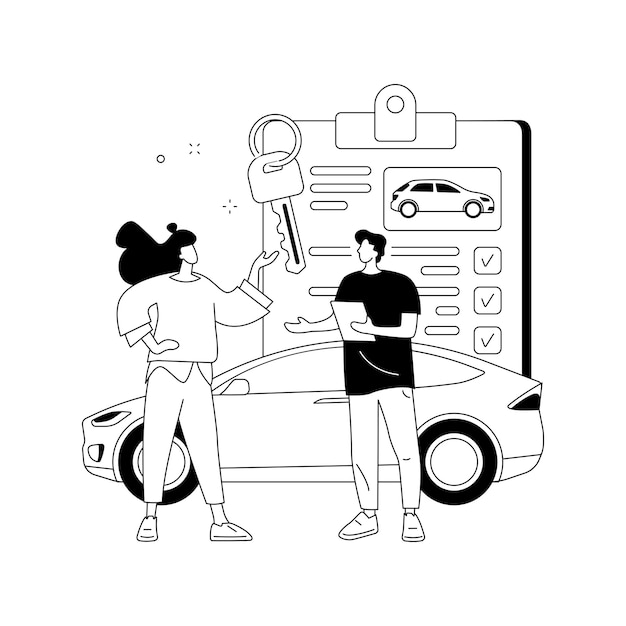 Vettore gratuito illustrazione vettoriale del concetto astratto del veicolo a noleggio