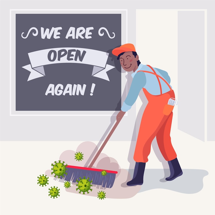 मुफ़्त वेक्टर reopen economy after coronavirus illustration
