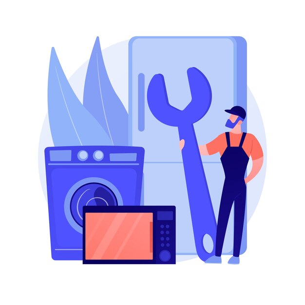 Repair of household appliances abstract concept illustration
