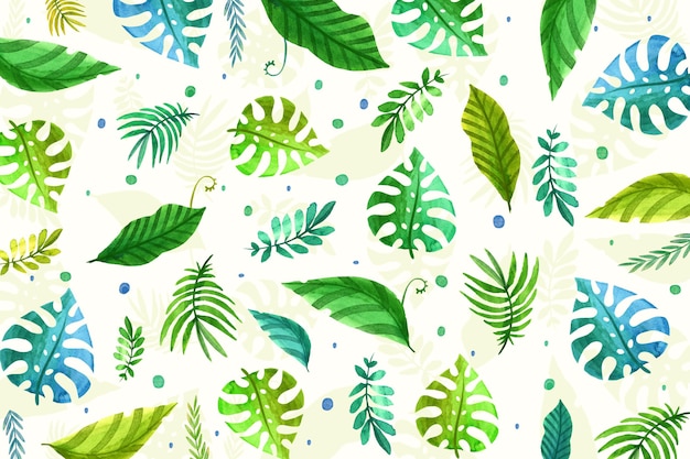 Free vector repeated tropical leaves wallpaper