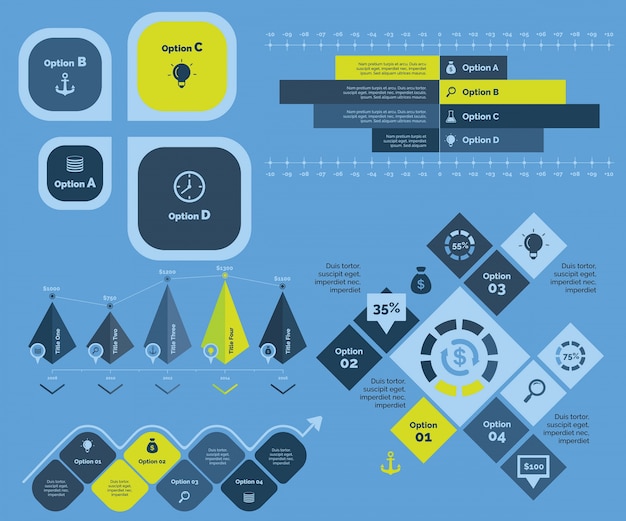 Free vector report for past five years diagram