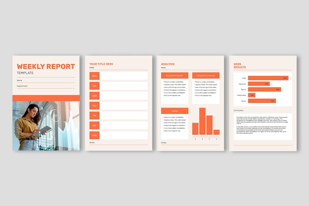 Free vector report template design