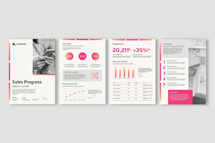 Free Vector report template design