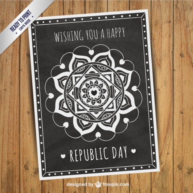 Бесплатное векторное изображение День республики карта в стиле доски