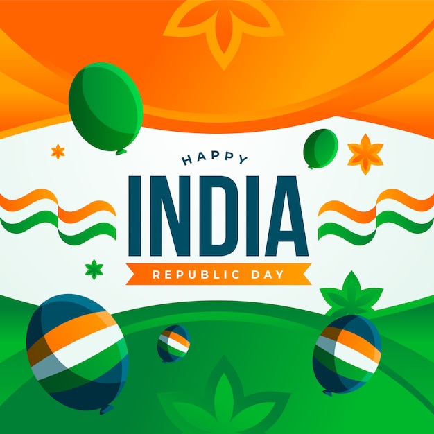 Republic day concept in flat design