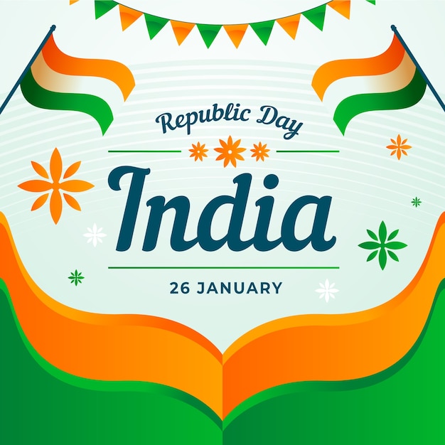 Republic day concept in flat design