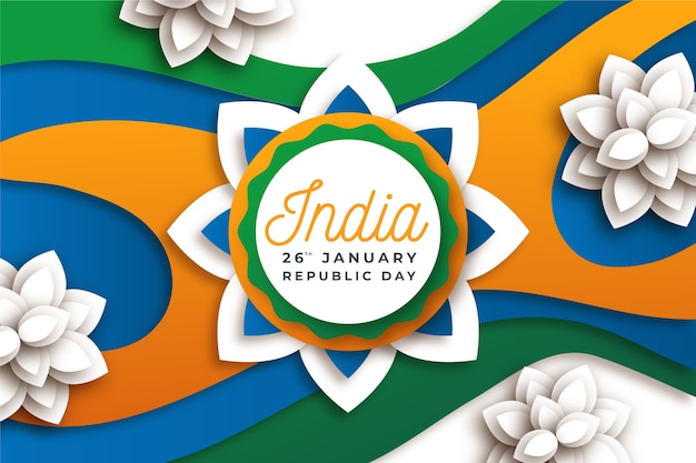 Republic day in paper style