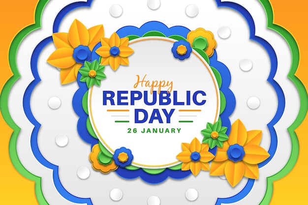 Republic day in paper style