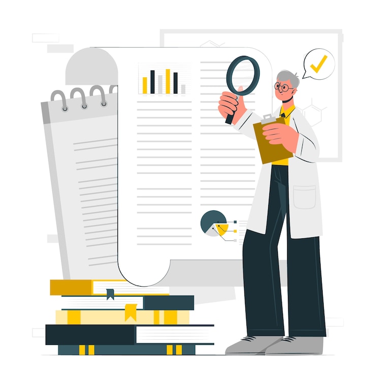Free Vector research paper concept illustration