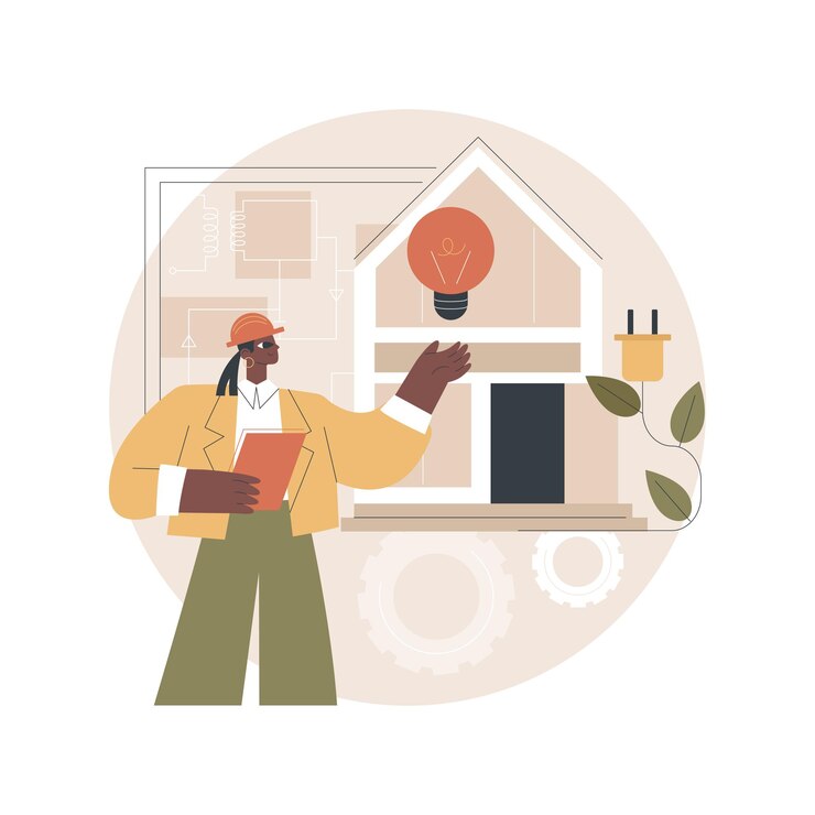 Free Vector residential electrical construction illustration