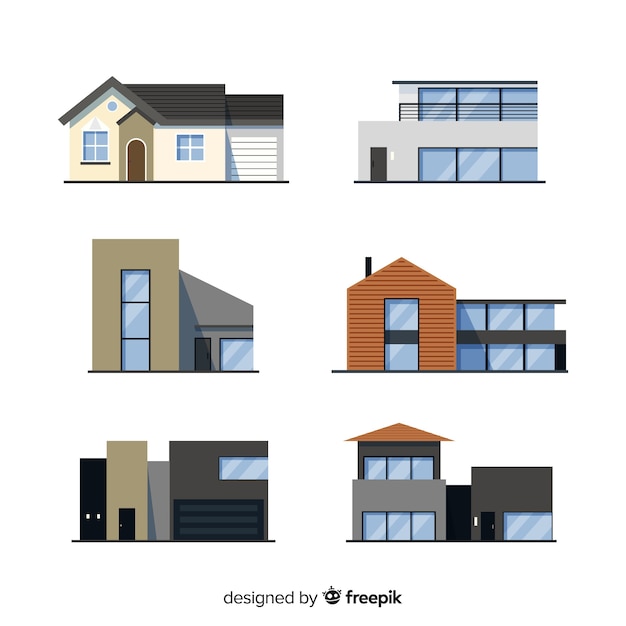 Free vector residential housing collection in flat style