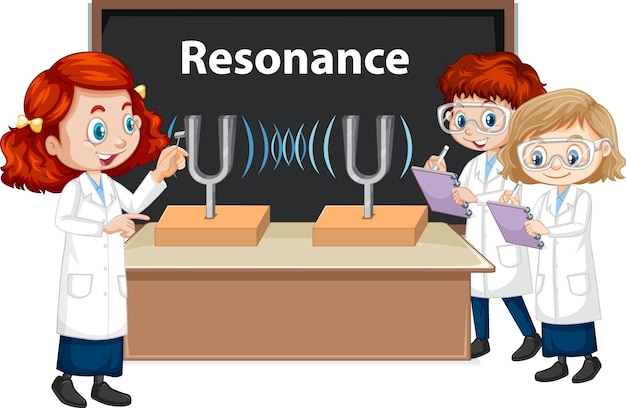 Free vector resonance science experiment for education