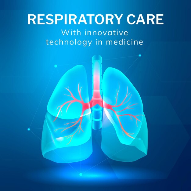 Free vector respiratory care technology template vector