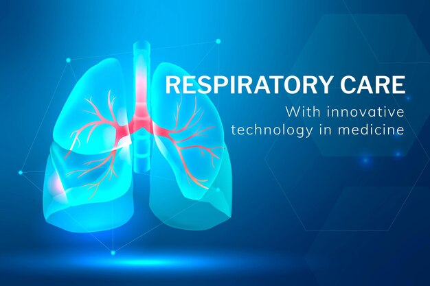 呼吸ケア技術テンプレートベクトル