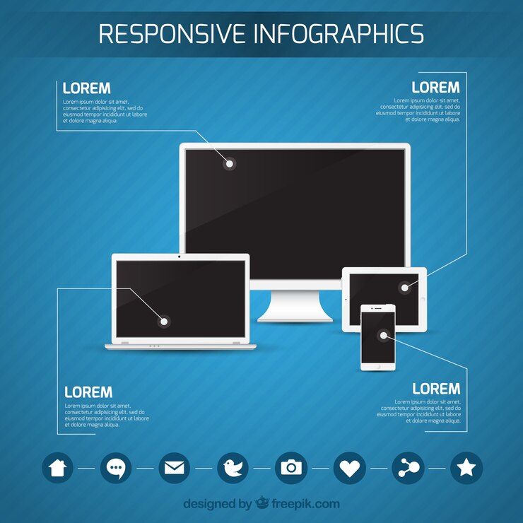 Free Vector responsive infographics