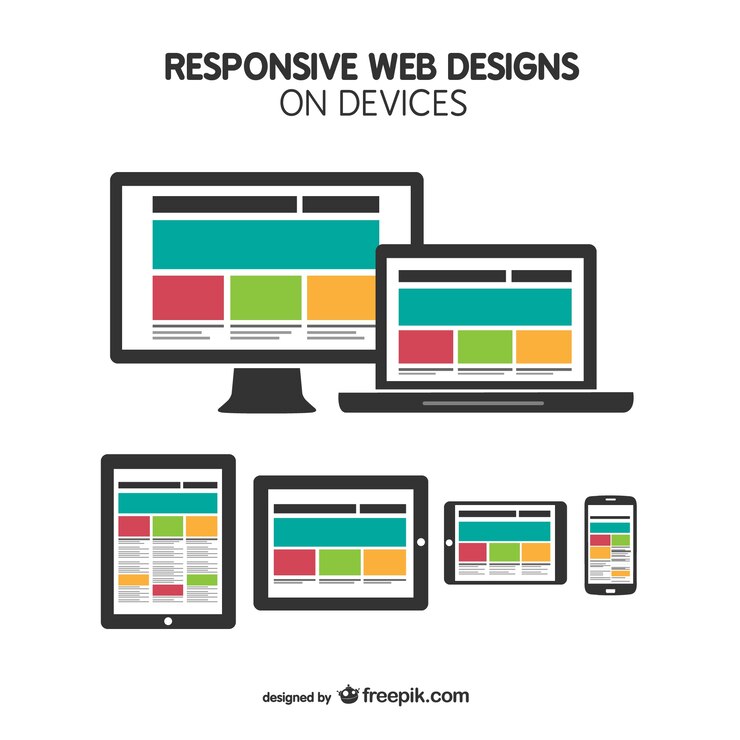 Free Vector responsive web design on devices