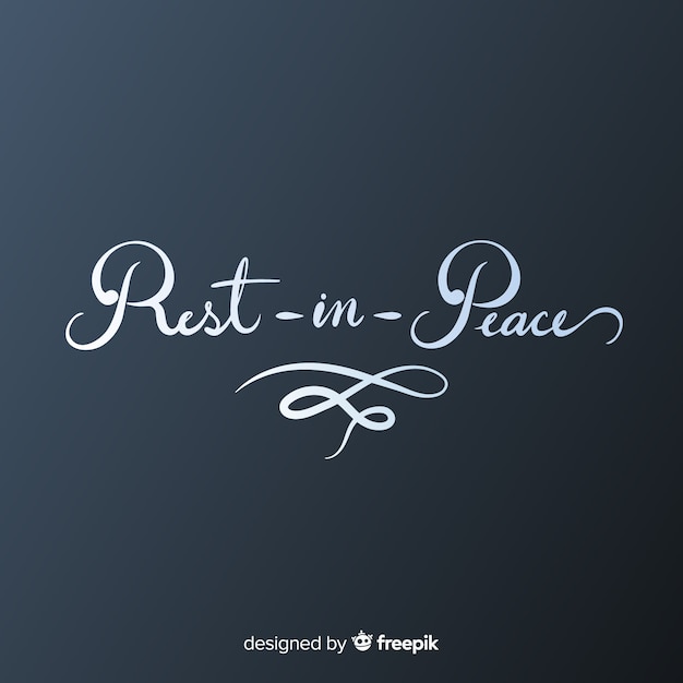 Free vector rest in peace lettering