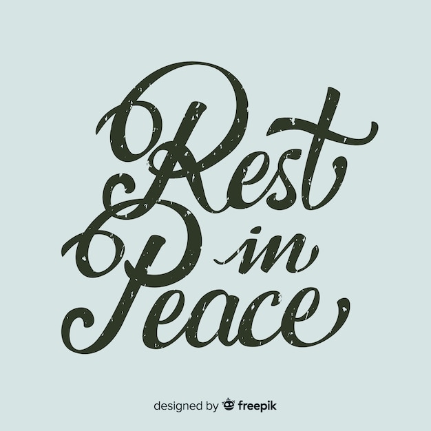 Free vector rest in peace lettering