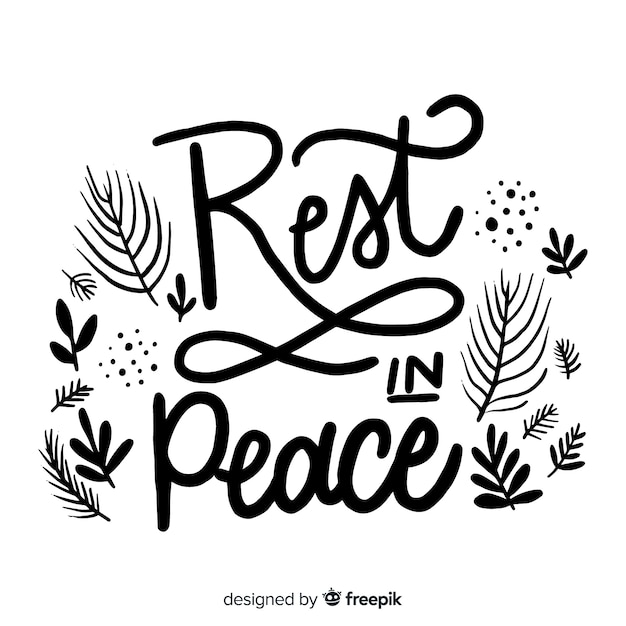 Free vector rest in peace lettering