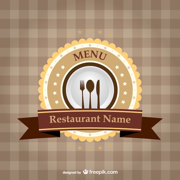 Free vector restaurant brand ribbon template