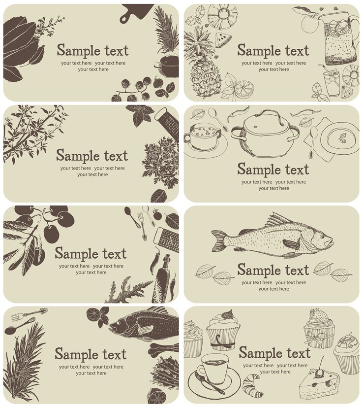 Free Vector restaurant business card set