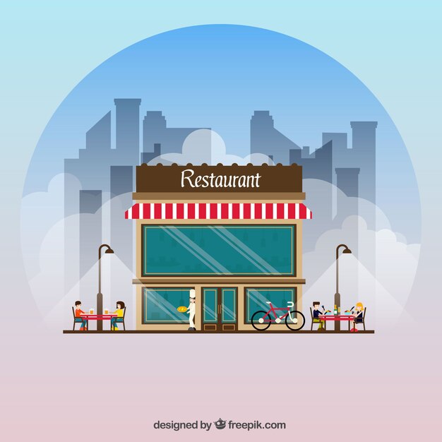 レストランファサードの背景