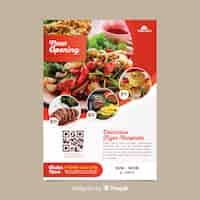 Free vector restaurant flyer template with photo