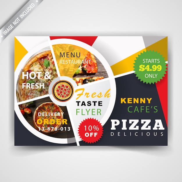 Free vector restaurant horizontal flyer mockup